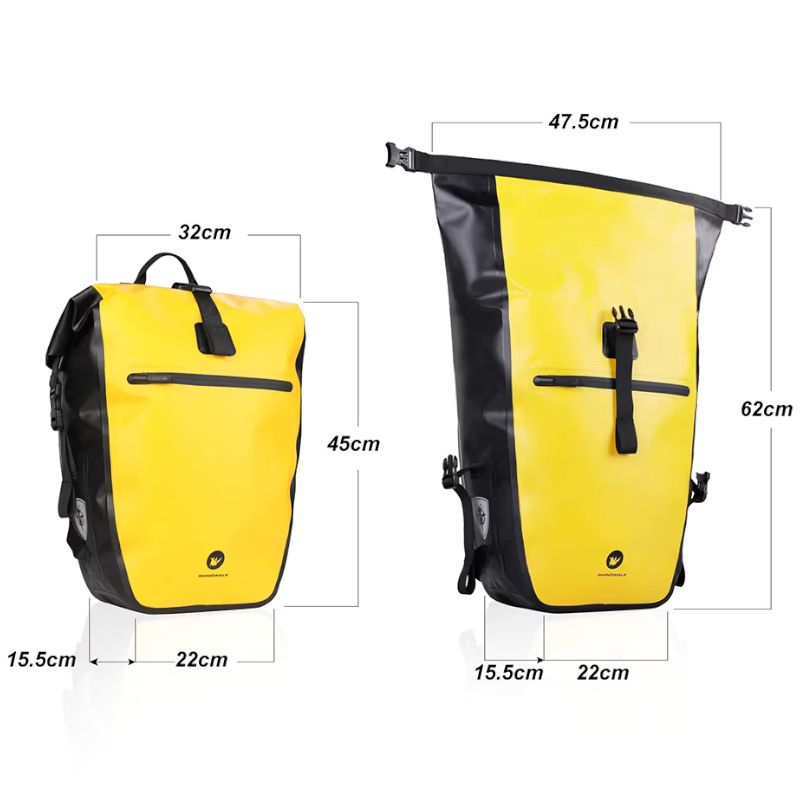Sakwa Rowerowa Boczna Na Bagażnik Plecak 2W1 Rhinowalk X21669Bk 27L