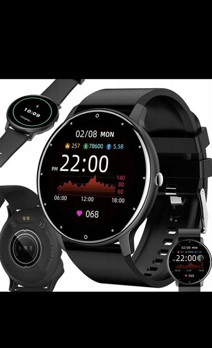 Smartwatch Zegarek Damski Męski Gumowy Pasek Sport Bluetooth Rozmowy