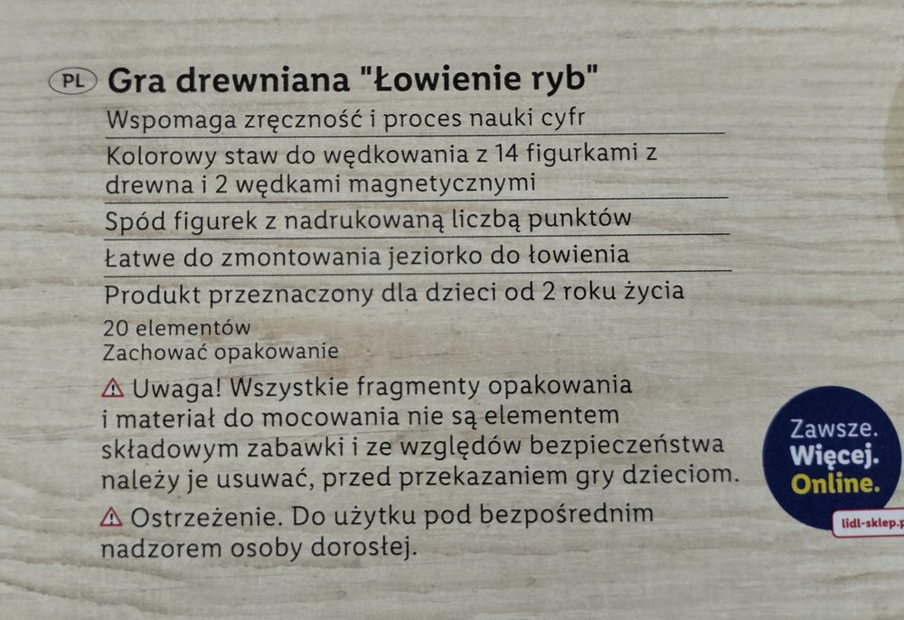 Gra drewniana, zręcznościowa Łowienie ryb /rybek Playtive 20 elementów
