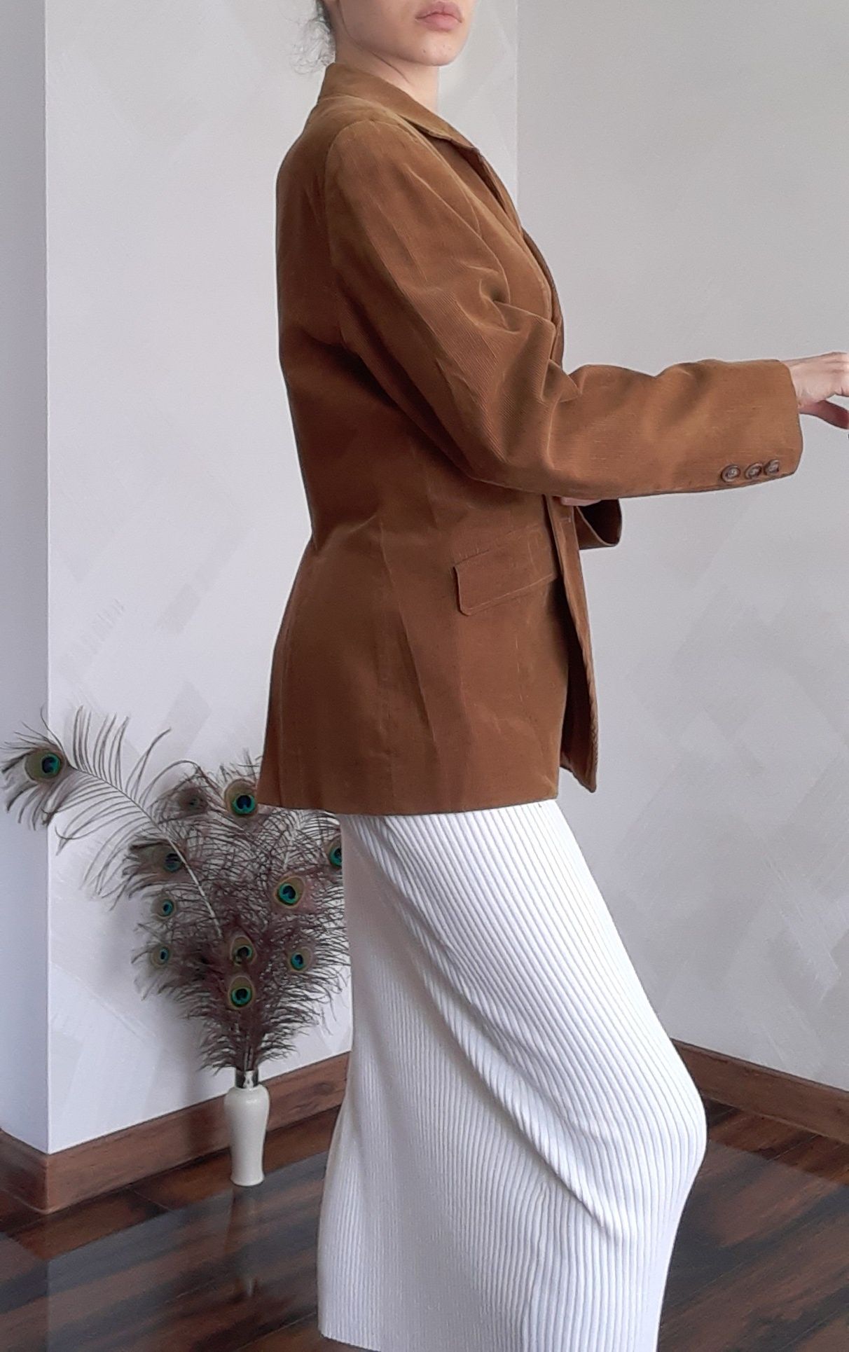 Corduroy toffi carmel Brown jacket Sztruksowy karmelowy żakiet