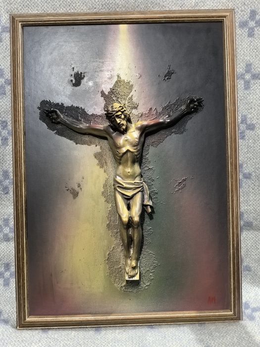 Obraz z figurą Jezusa 3D.