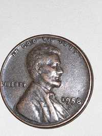 Moeda One Cent  Liberty 1958
