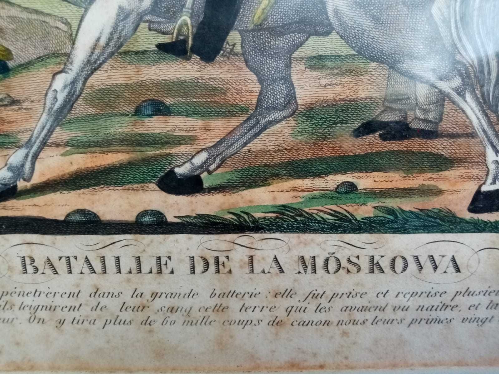 gravura antiga: “Bataille de la Moskowa”