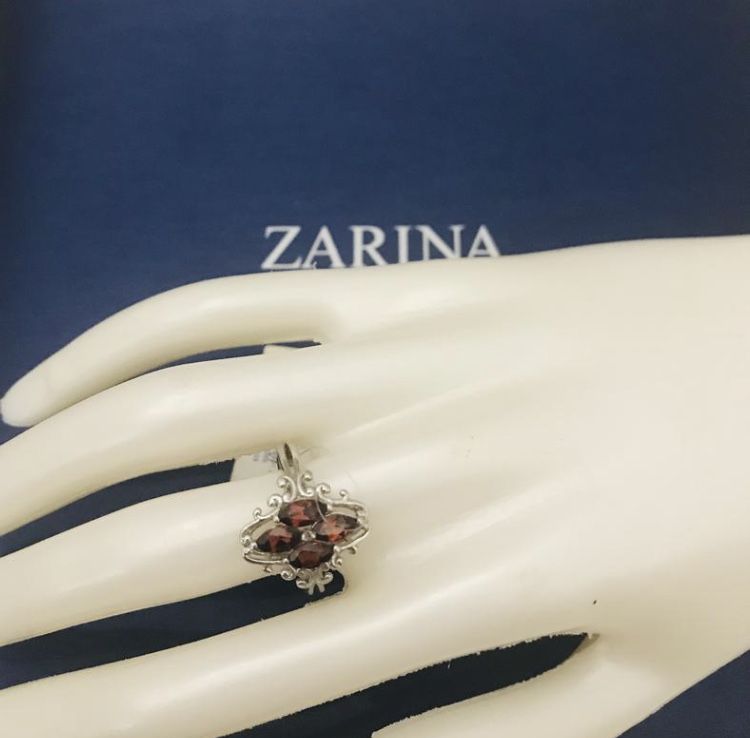 серебряное кольцо/срібне кільце перстень с гранатами Zarina