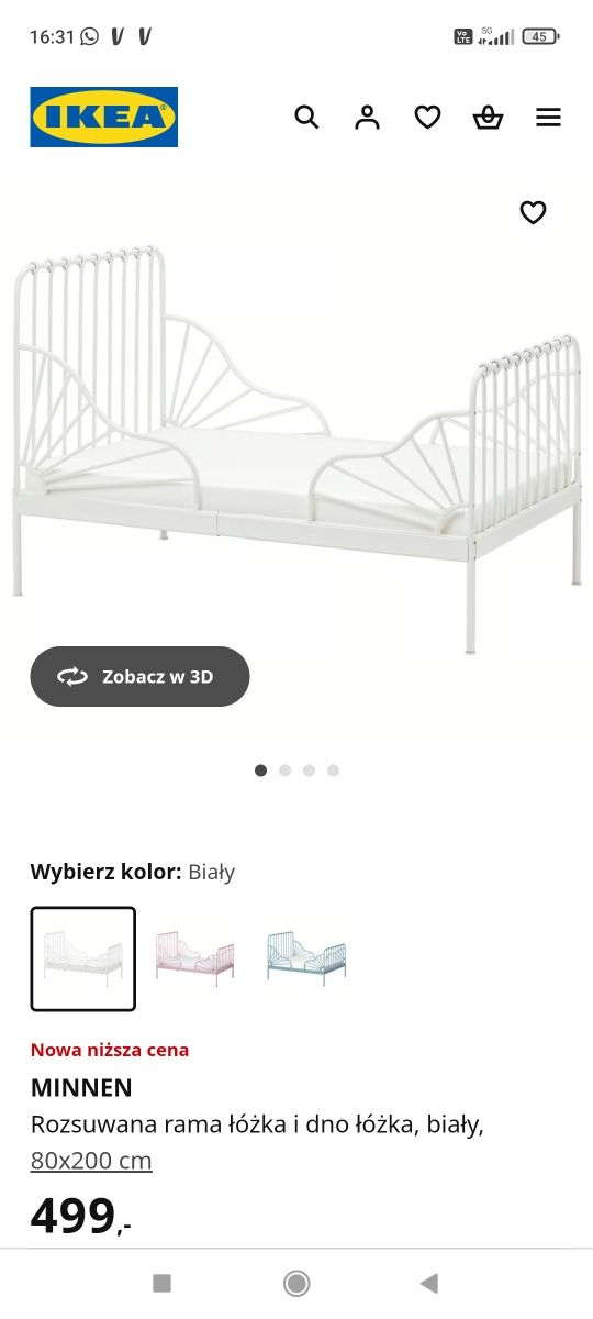 Łóżko IKEA Minnen
