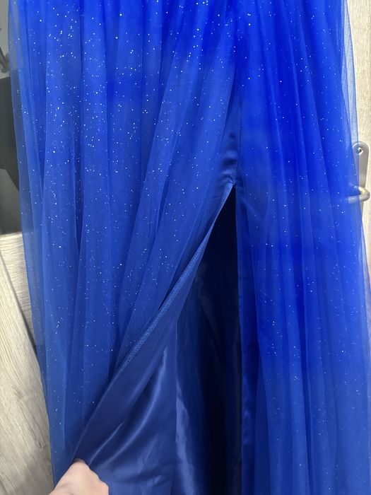 sukienka studniowkowa habrowa granatowa dluga