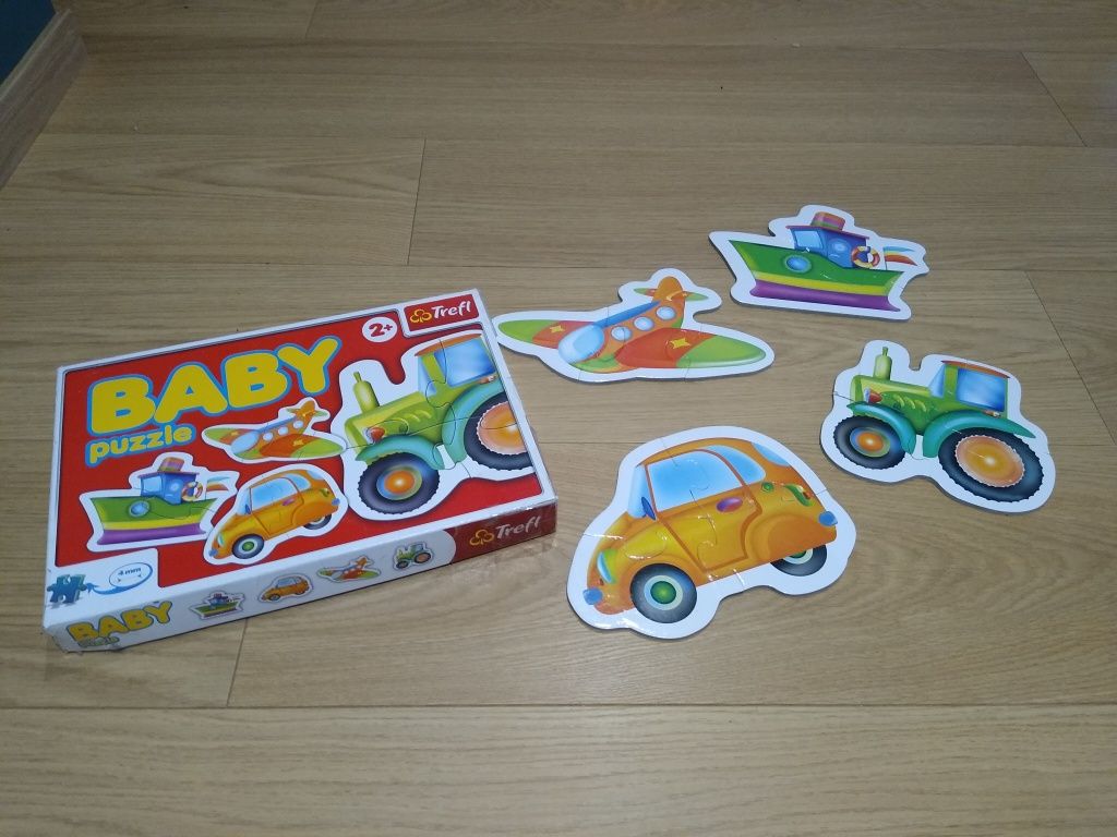 Puzzle dla malucha 2 + duże puzzle zwierzęta maszyny traktor samolot