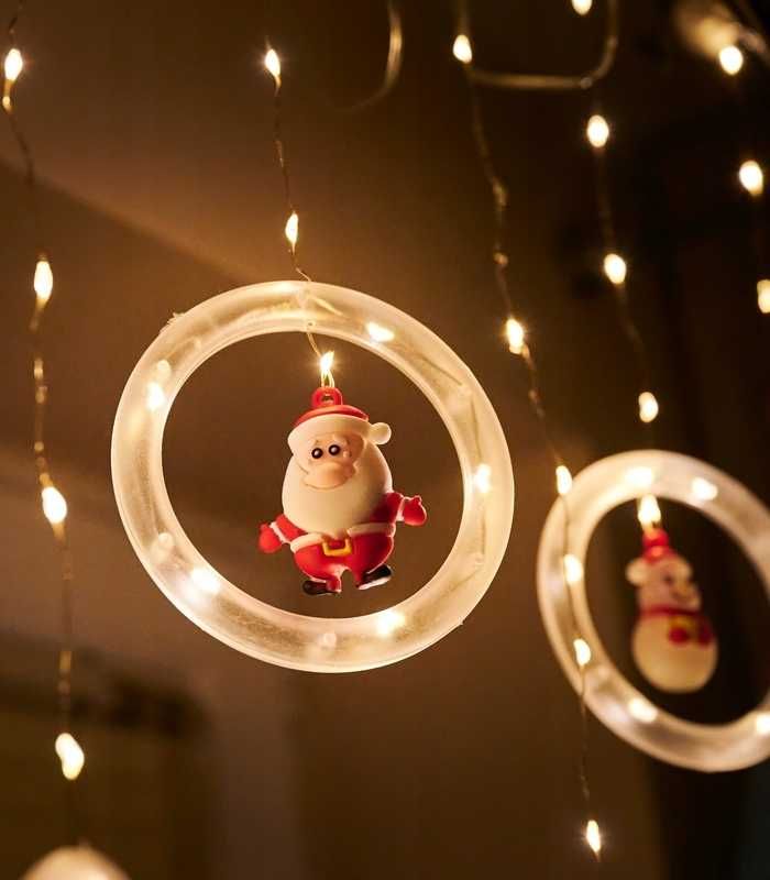GIRLANDA Świąteczna WISZĄCY łańcuch LED dekoracja ŚWIĄTECZNA Lampki