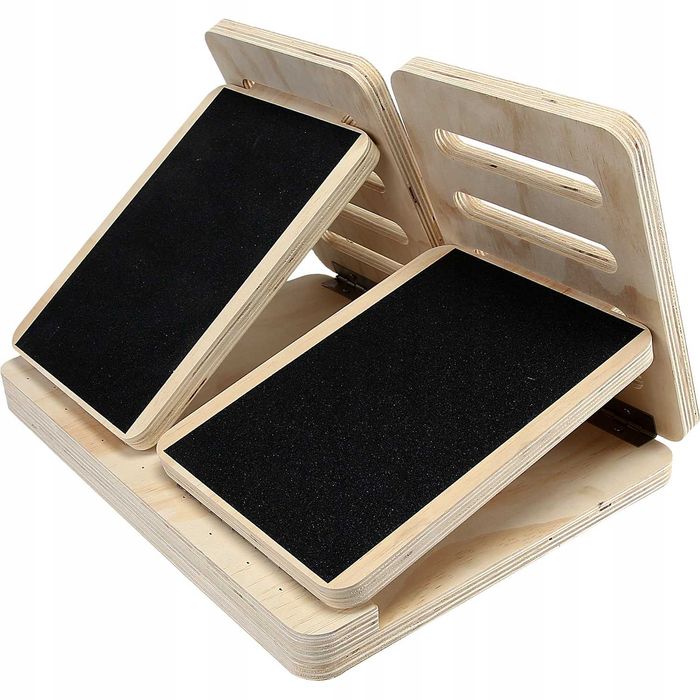 Drewniana platforma do rozciągania łydek regulowana 150kg fizjoterapia