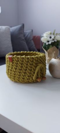 Koszyk ze sznurka bawełnianego- zielony