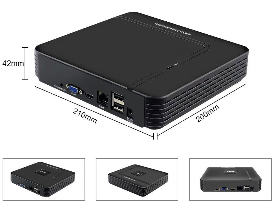 Gravador NVR DVR * H.265 * 10 canais * Deteção de pessoas