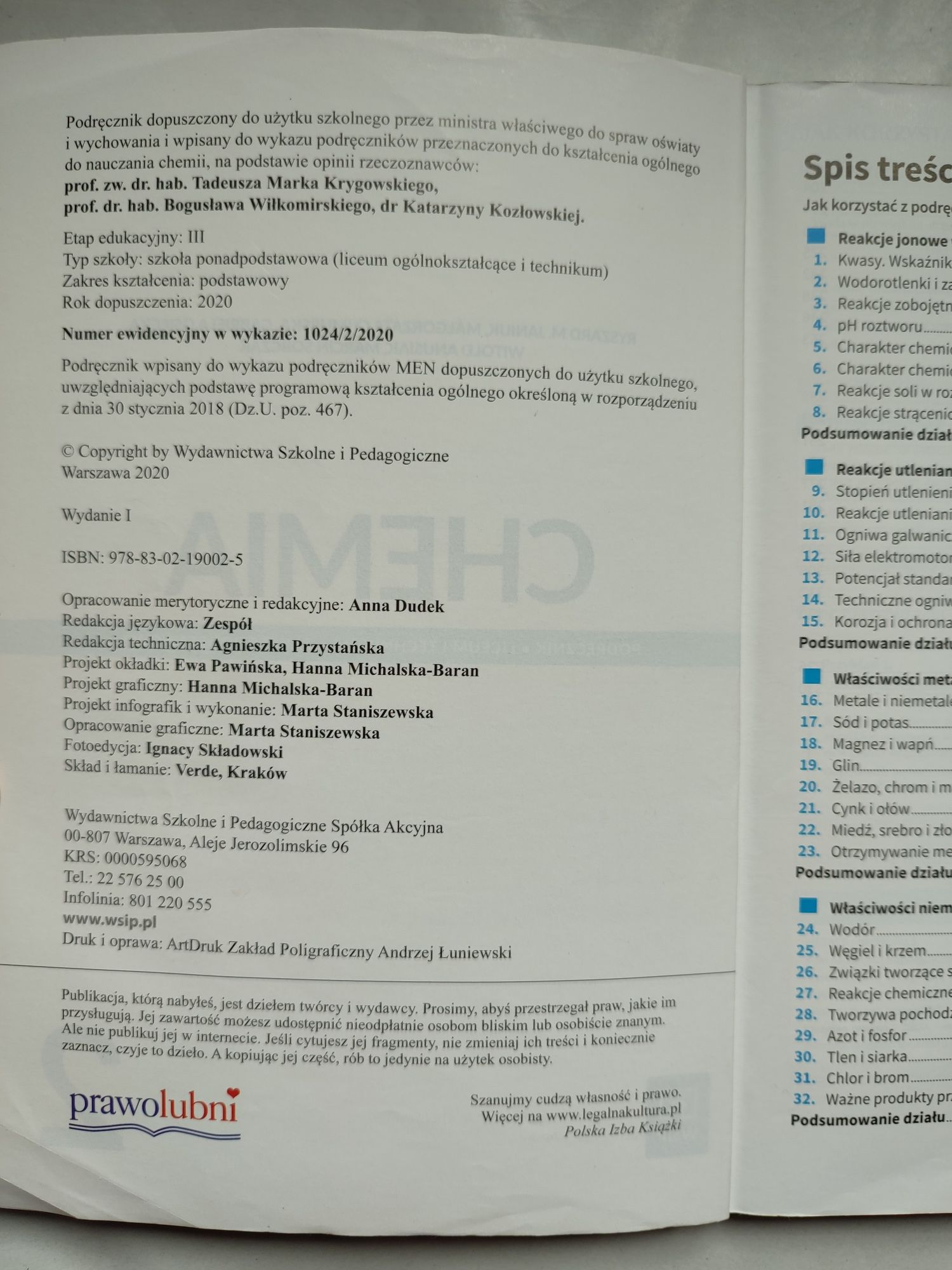 Podręcznik Chemia 2 WSiP Zakres Podstawowy