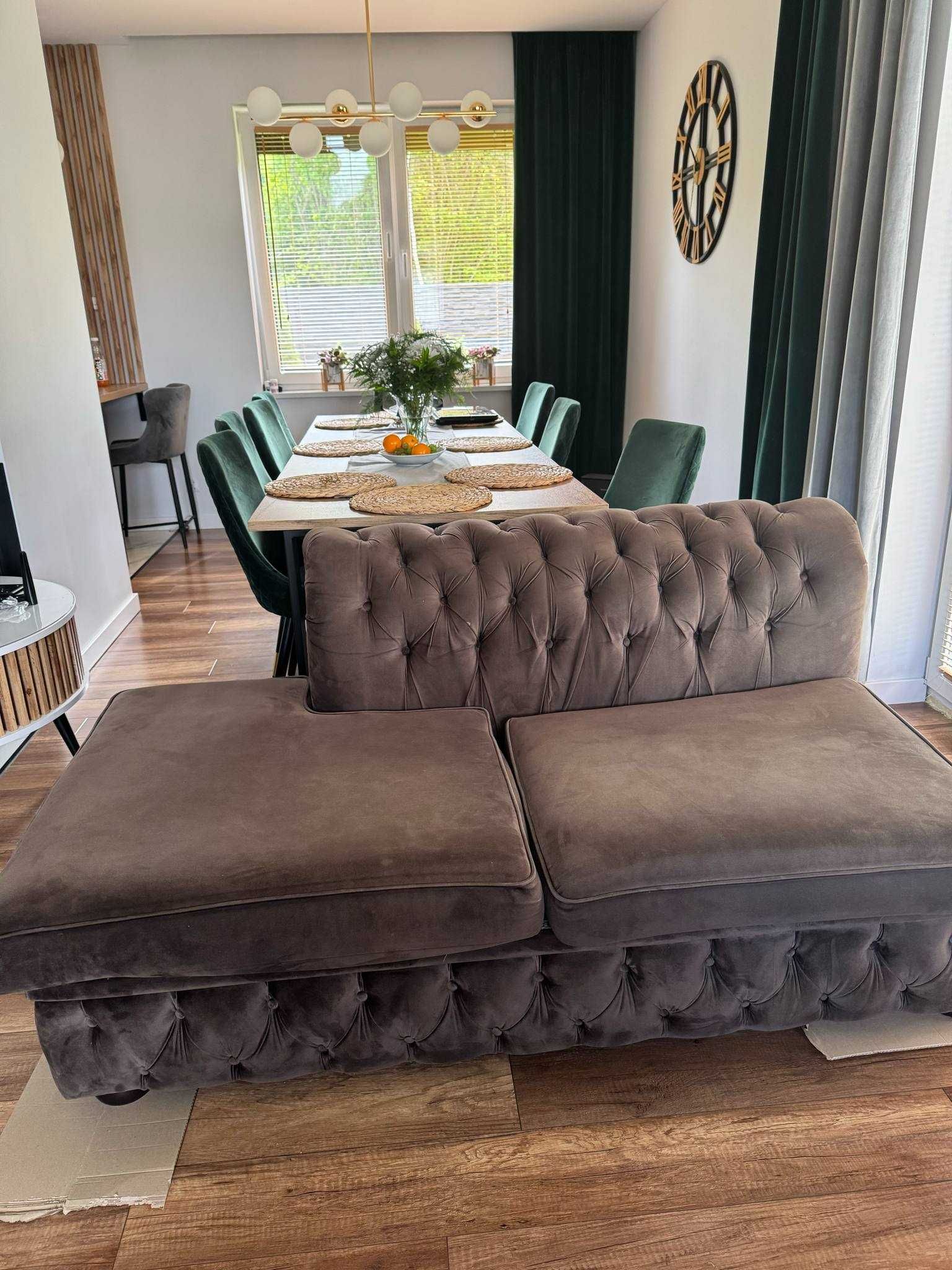 Narożnik pikowany Chesterfield w dobrym stanie