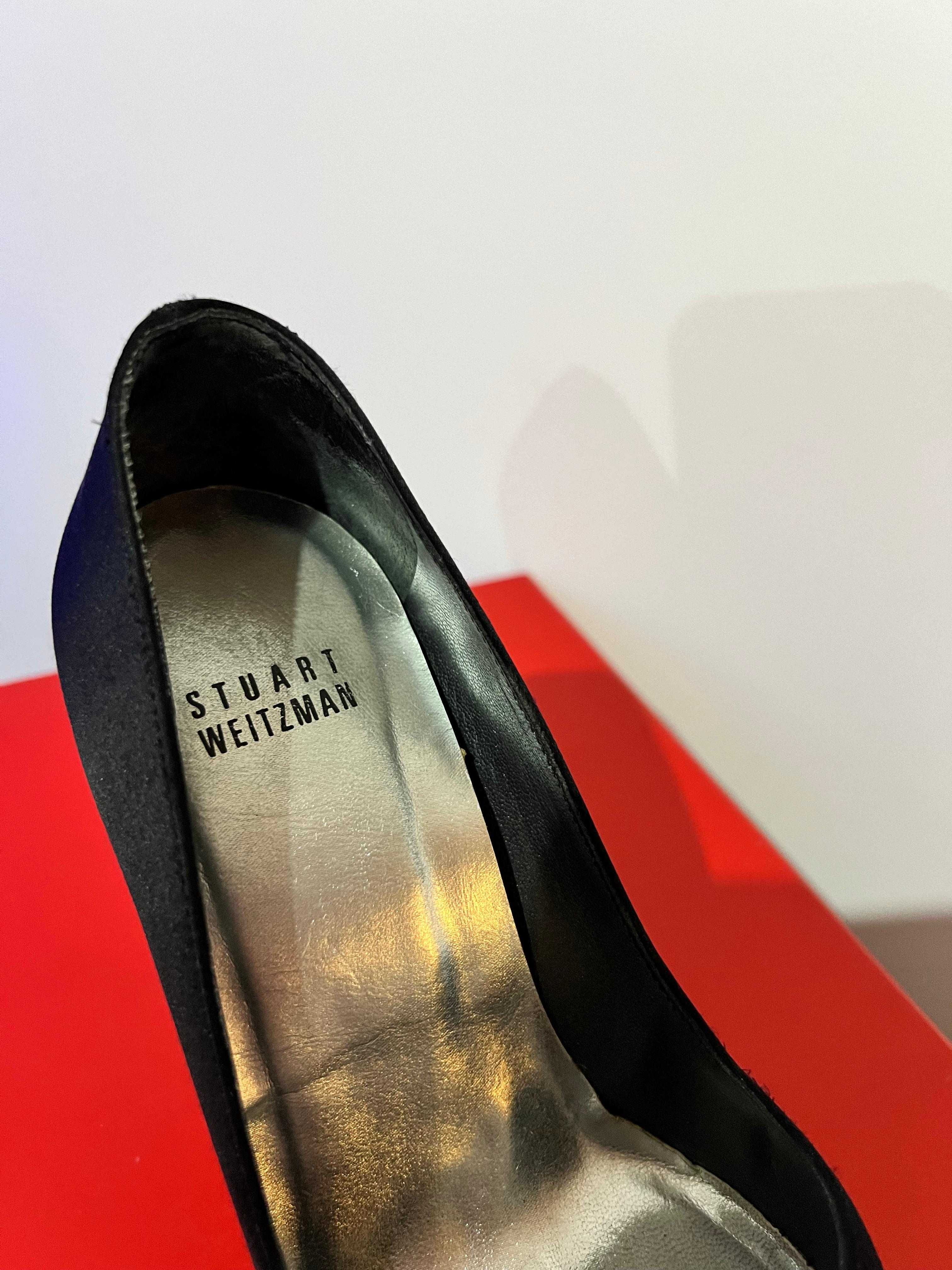 Sapatos prateados Pretos Originais Stuart Weitzman