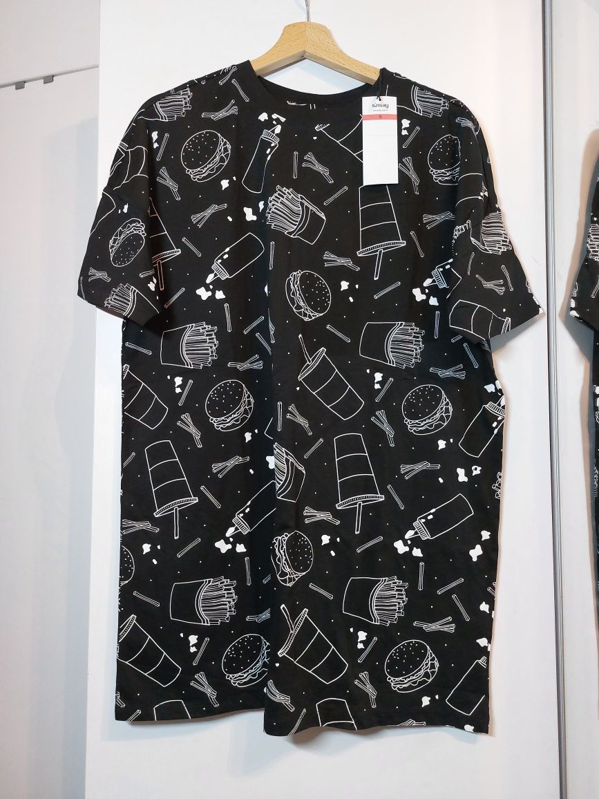 Czarna koszula nocna 36/S koszula do spania piżama Sinsay t-shirt 38/M
