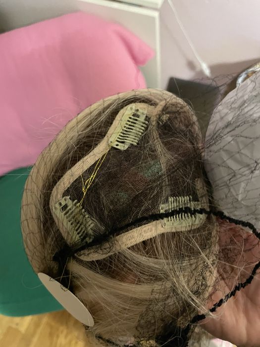 Peruka wlosy sztuczne blond doczepiane nowe