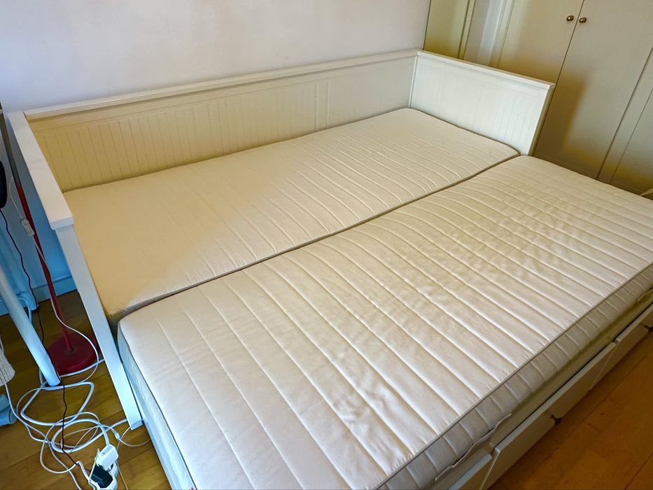 Cama indiv/dupla c/3 gav, branco, 80x200 cm Ikea