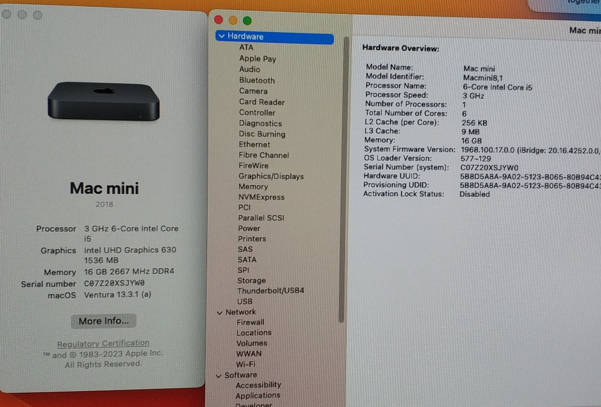 Apple Mac mini Late  2018 (i5/16/256)