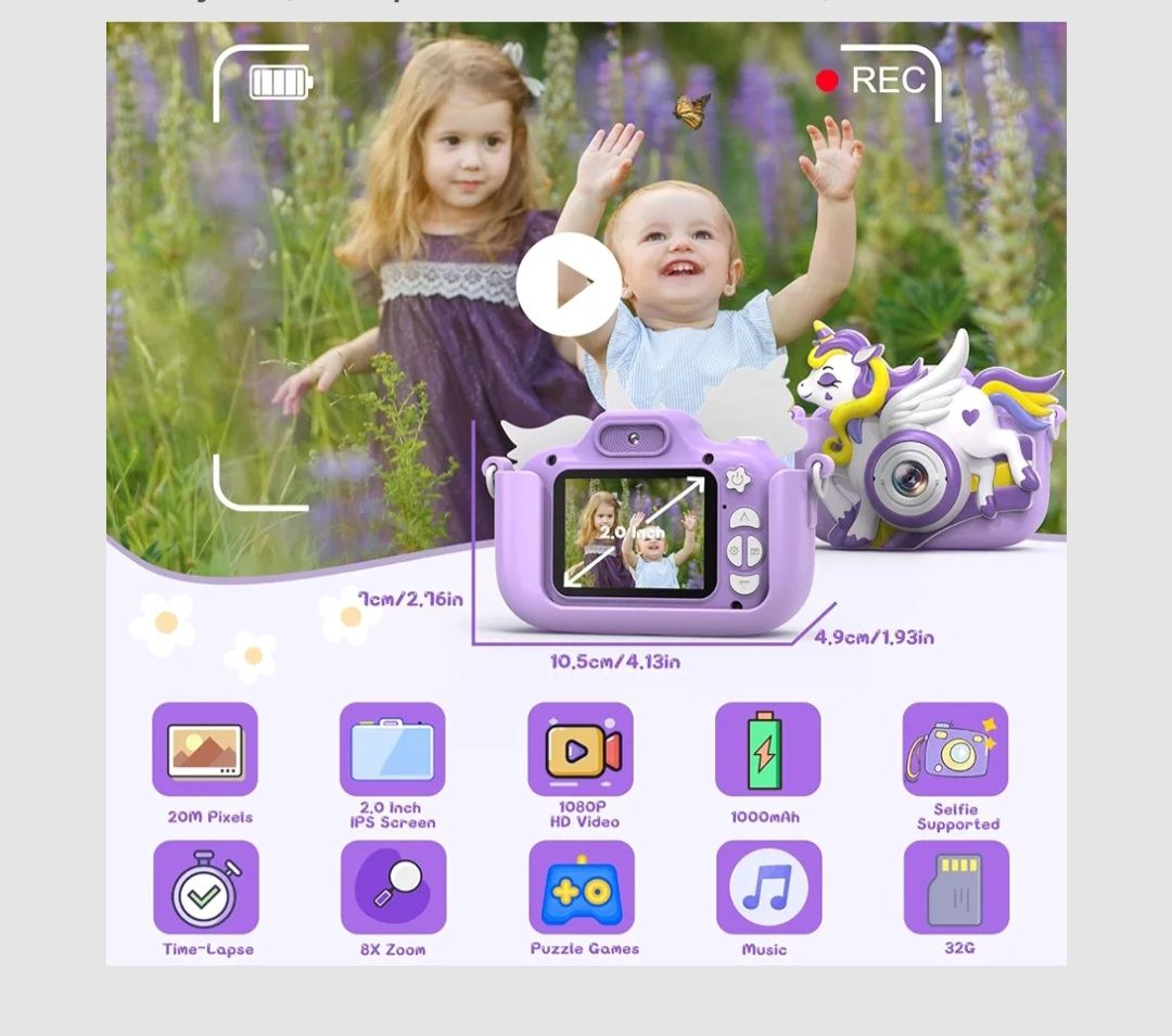 Aparat cyfrowy dla dzieci 20MPX 1080p FHD OKAZJA!
