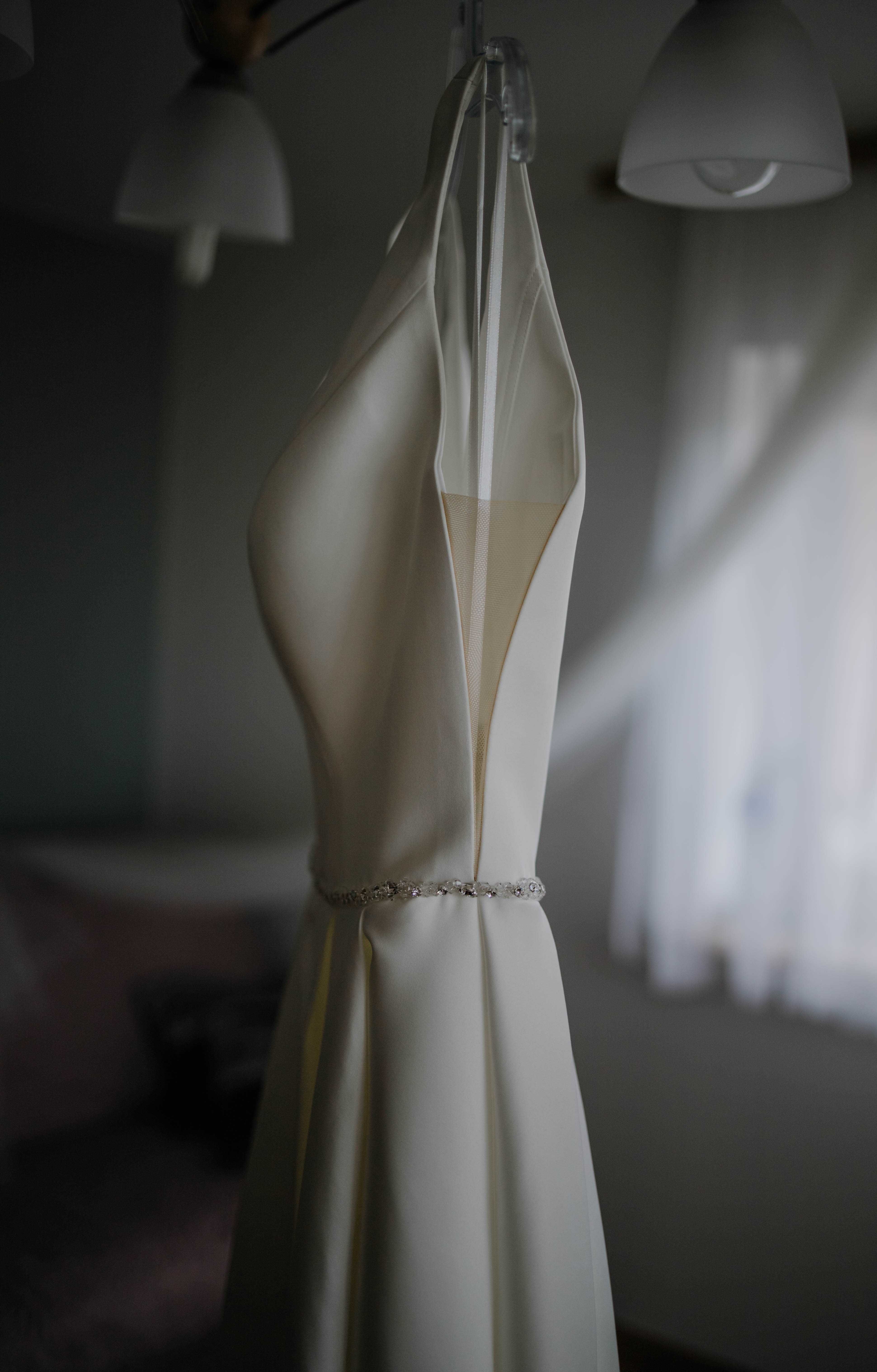 Dorset Herm's Bridal klasyczna jedwabna suknia ślubna z mikado 38 40