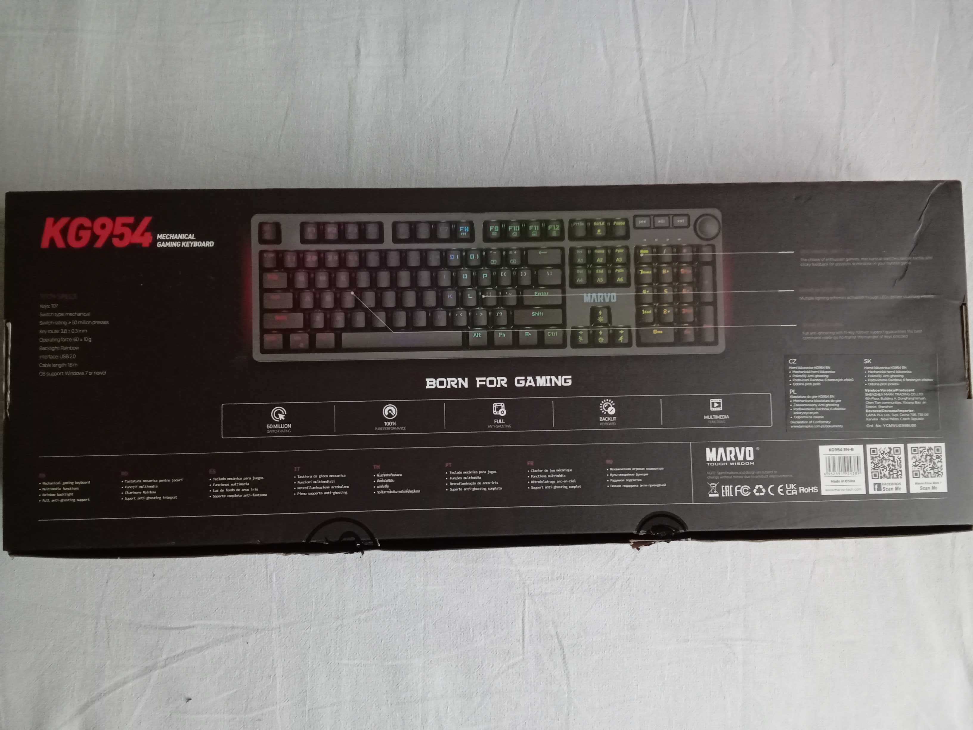 Klawiatura Marvo KG954 + Podkładka Marvo MG010 RGB