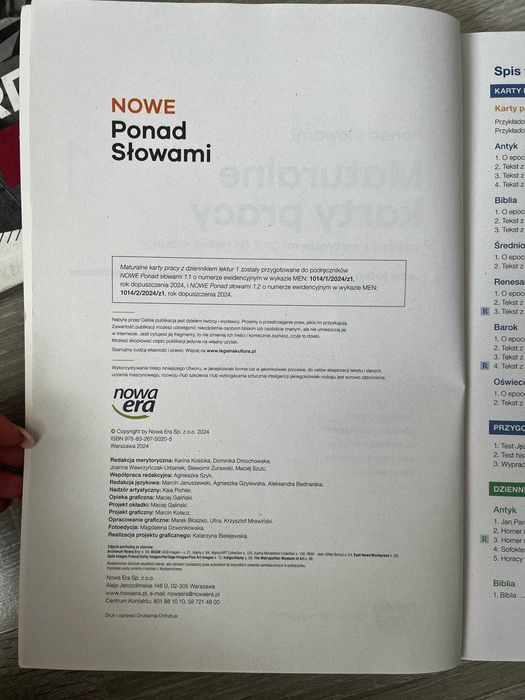 Maturalne karty pracy 1. NOWE Ponad słowami.