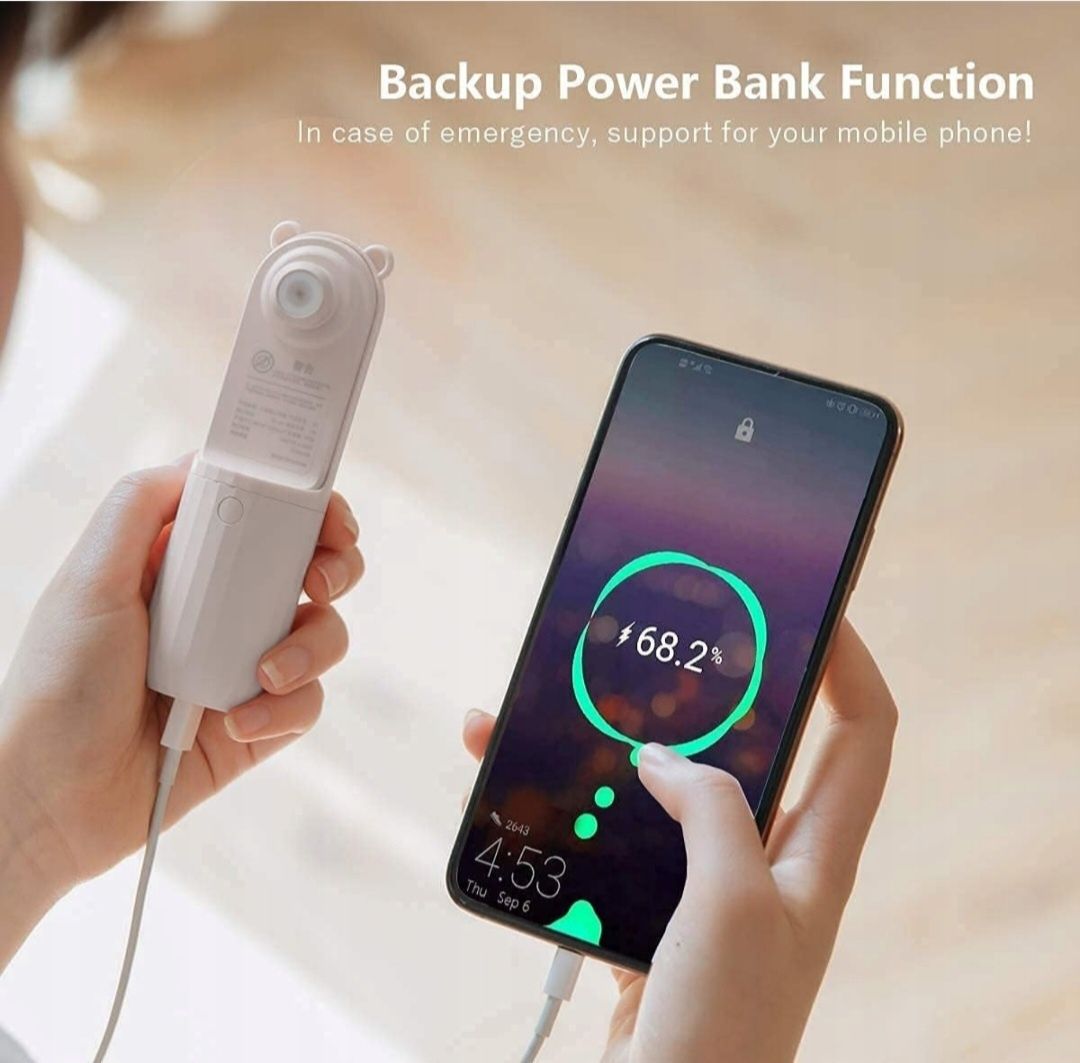 Mini wentylator miś z funkcja powerbank - Senelux