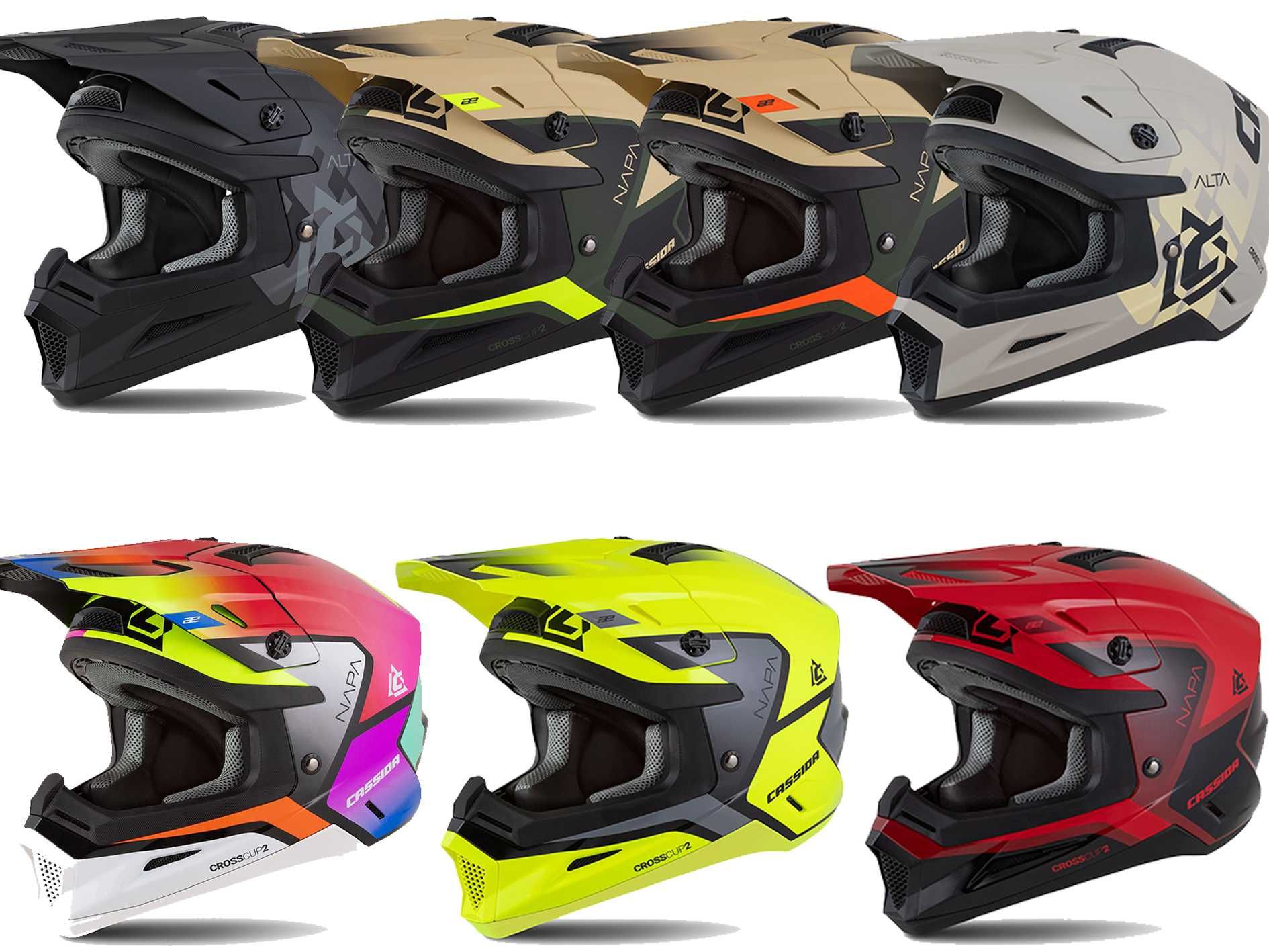 Kask Motocyklowy CASSIDA CROSS CUP2 Pod interkom XS-XXL +KOMINIARKA