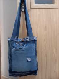 Torba jeansowa nowa hand made