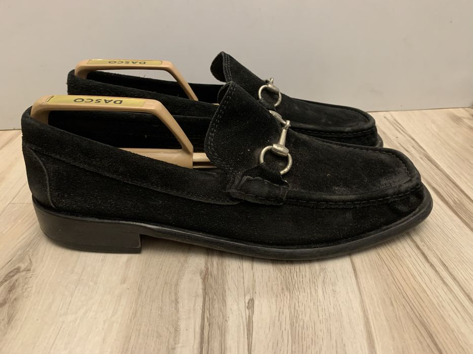 Loake skórzane mokasyny męskie skóra zamsz 43