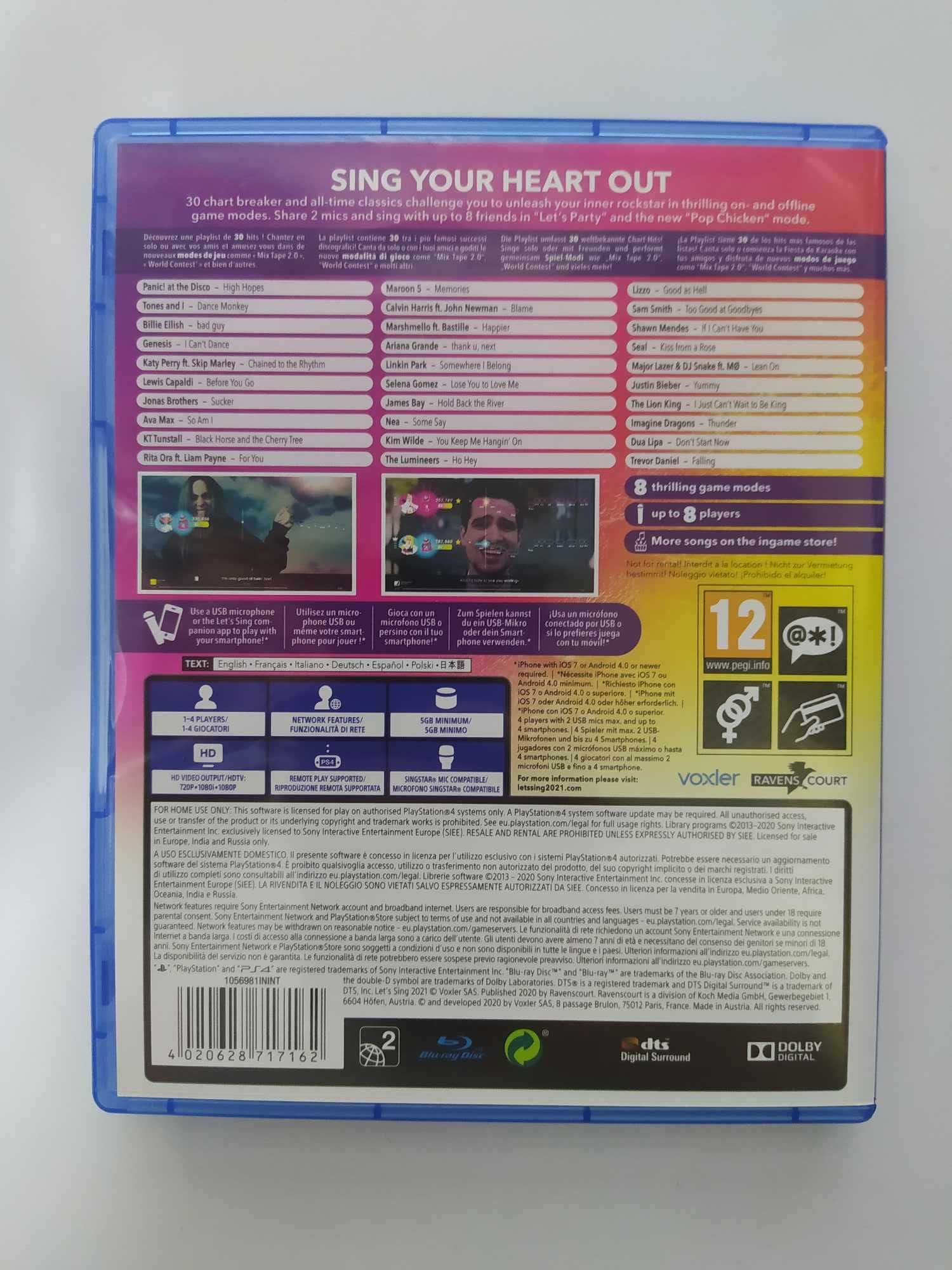 Let's Sing 2021 PS4 Lets Let sing