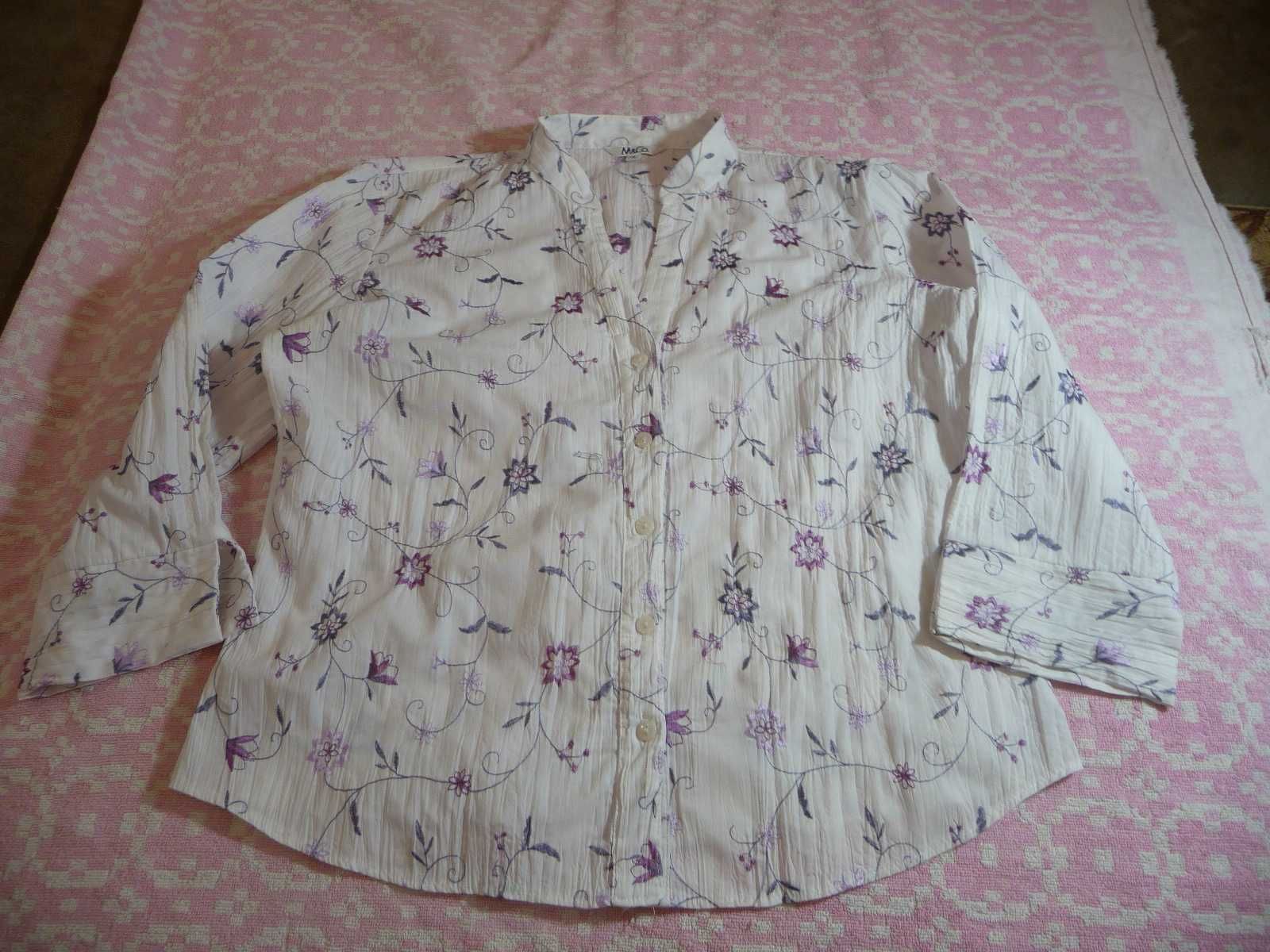 Блузка-рубашка с вышивкой "M & Co", XL