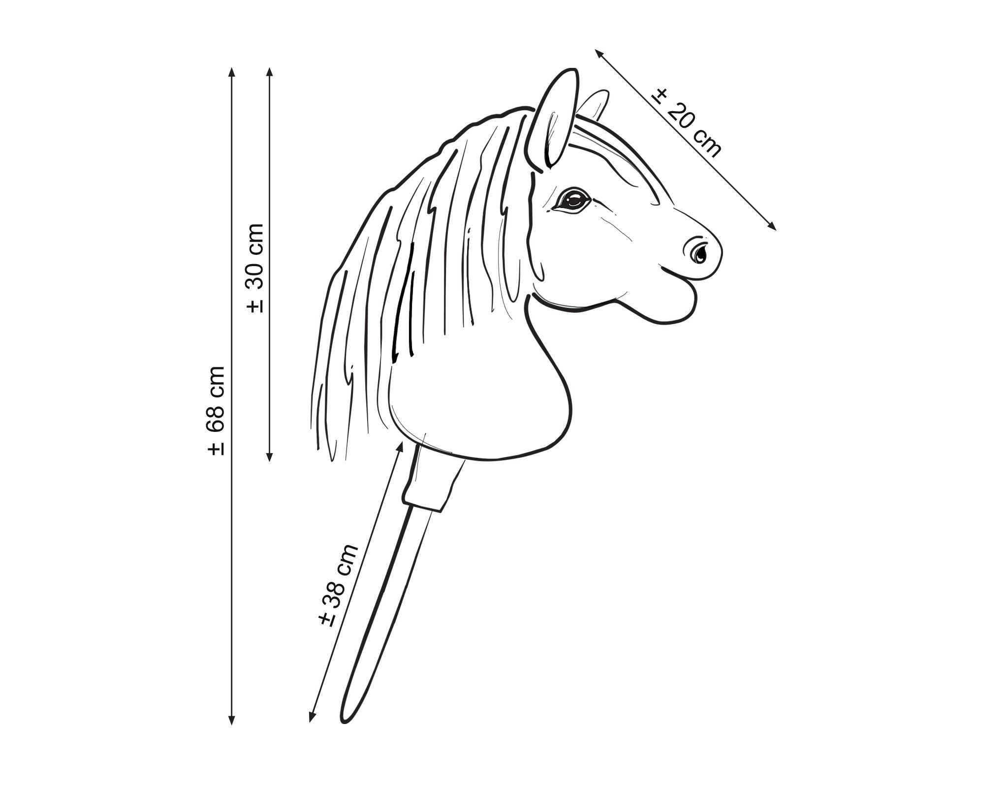 Hobby Horse Mały koń na kiju Premium - bułany A4!