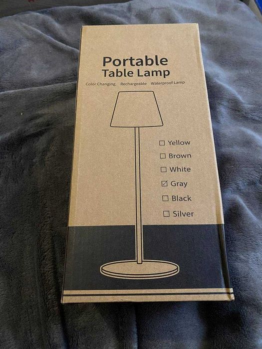 portable table lamp pbg-1238 (2шт; Сіра та коричнева)
