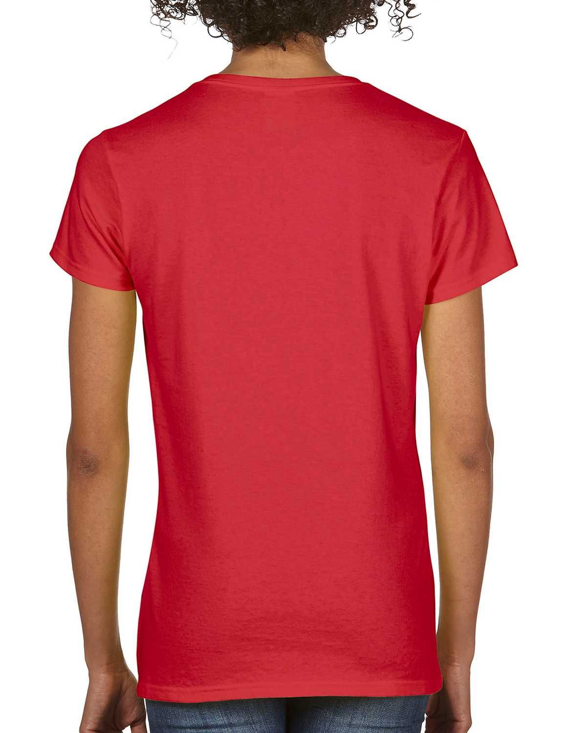 Koszulka damska GILDAN Premium V-neck czerwona S