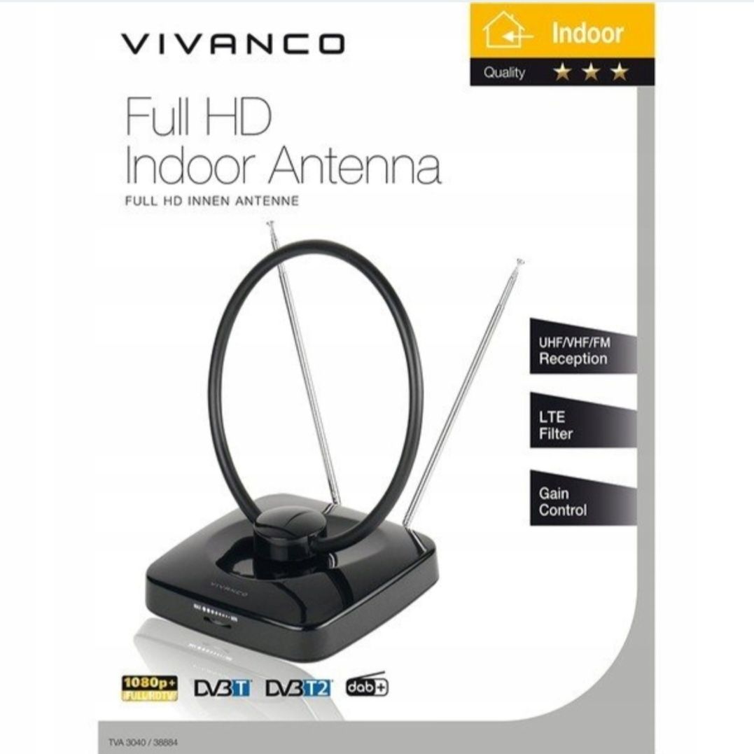 Antena TV Wewnętrzna VIVANCO TVA 3040 DVB-T2 DAB+