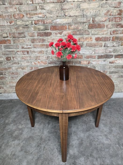 Stół okrągły rozkładany vintage prl po całkowitej renowacji