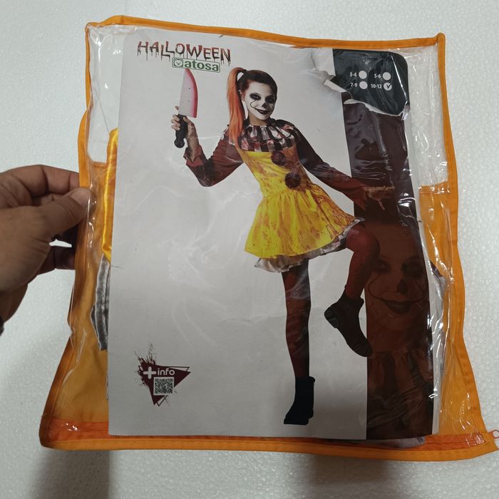 Vestido Palhaço Assassino Halloween Carnaval Cosplay 10 anos
