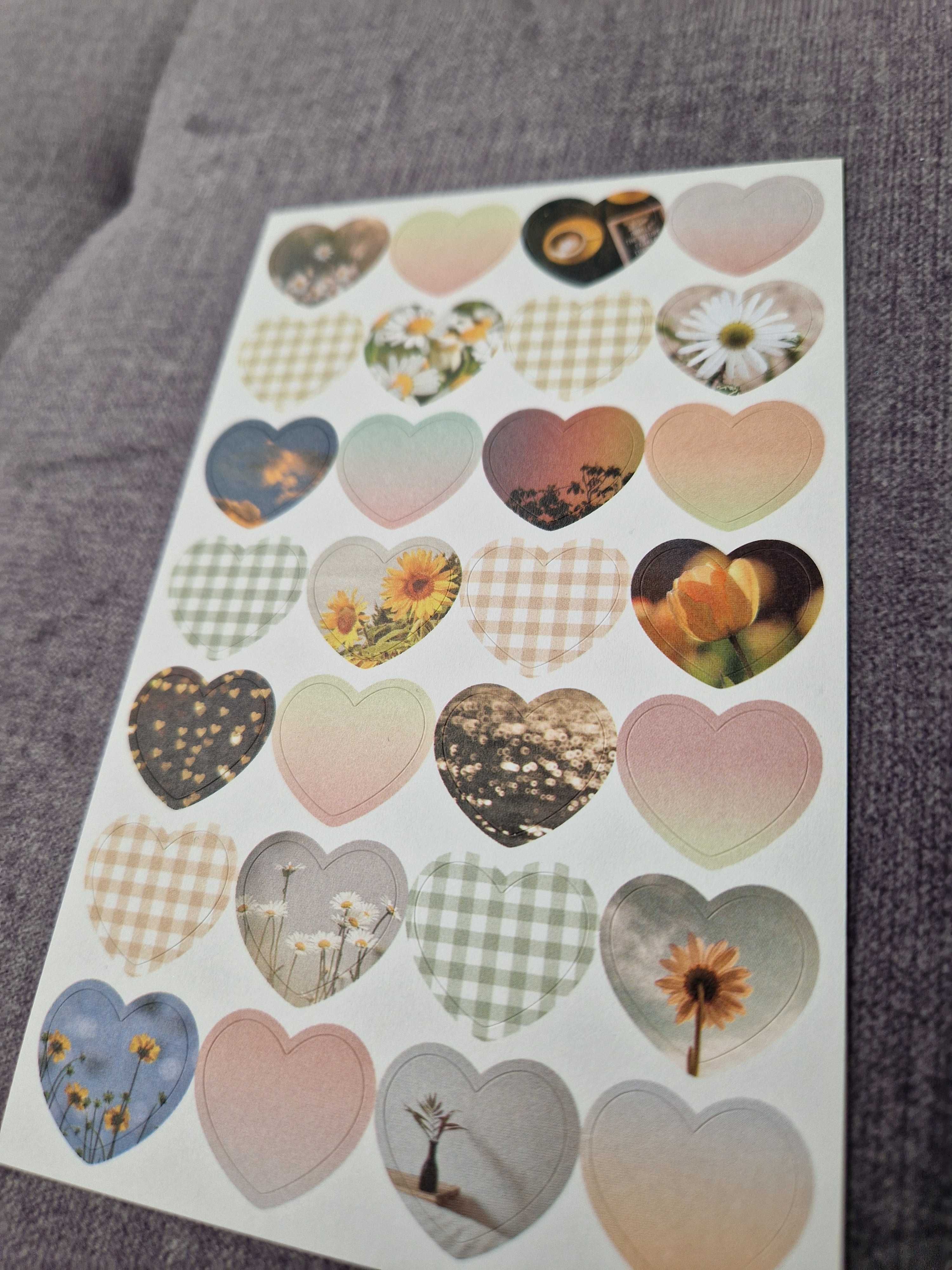 Naklejki serduszka scrapbooking/journaling