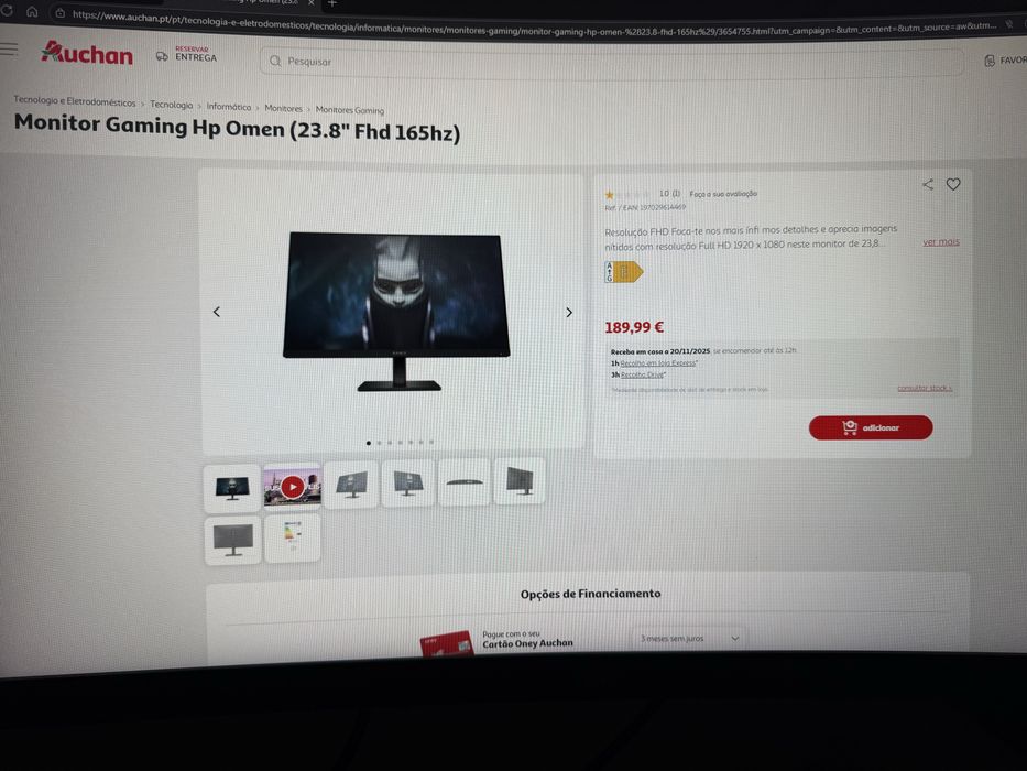 Monitor Gaming Hp Omen (23.8" Fhd 165hz)
