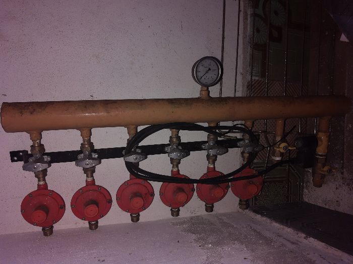 distribuidor, redutor, manometro, gás com electrovalvula cozinha 6x