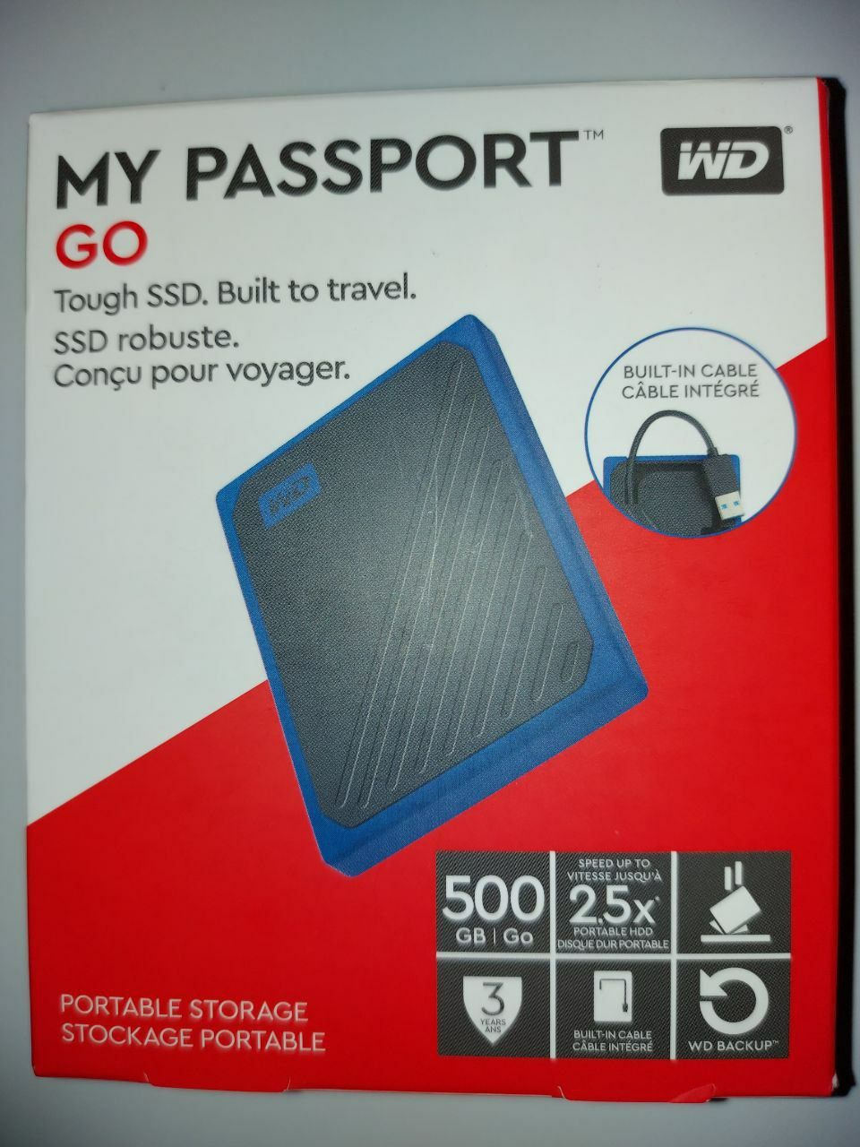 SSD 2.5" USB 500GB WD My Passport Go Blue (WDBMCG5000ABT-WESN)