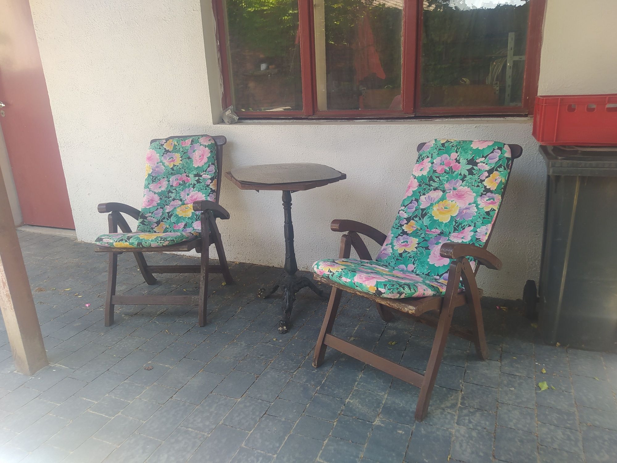 Meble ogrodowe drewniane stół krzesła