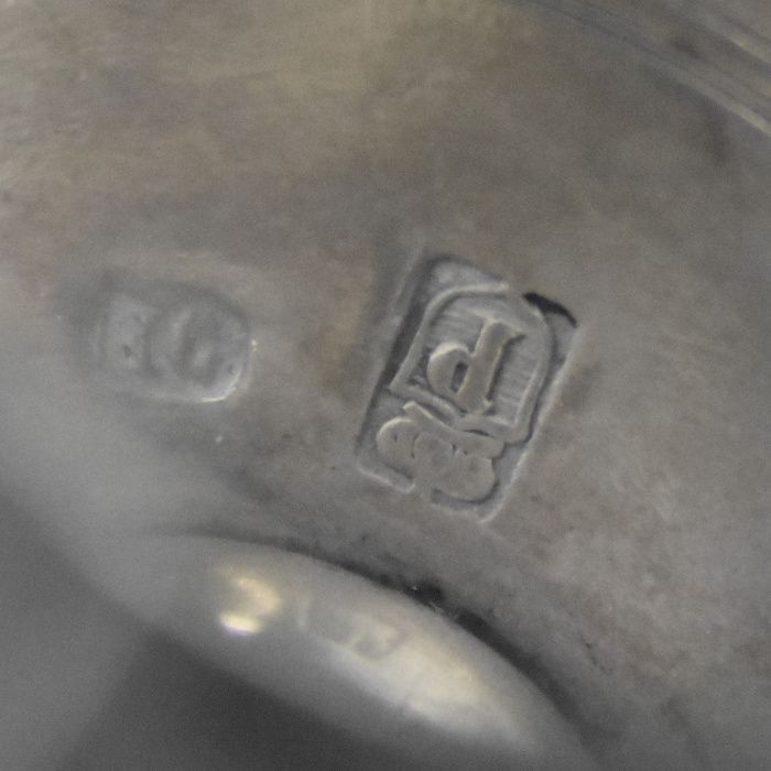 Galheteiro rotativo em prata Porto Coroa, 2 recipientes em vidro