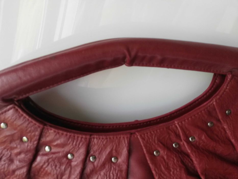 duży shoper  burgund ekoskóra