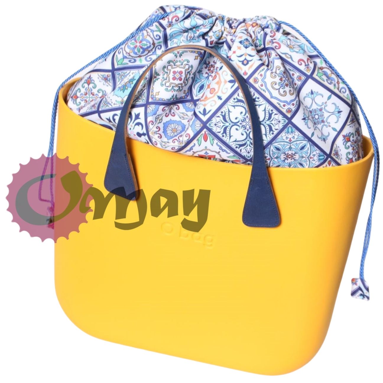 Granatowy organizer OBAG STANDARD worek kafelki 2 kieszenie komin OMAY