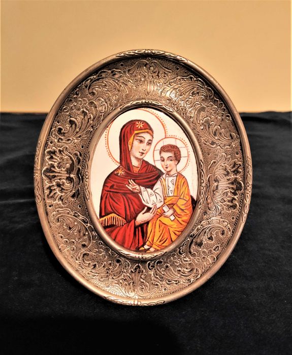 Ícone Sálus Pópuli Románi, Nª Sra. da Salvação em Esmalte e Prata