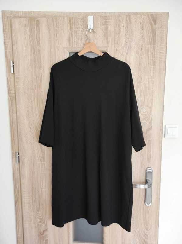 Czarna luźna sukienka basic oversize H&M 42 XL