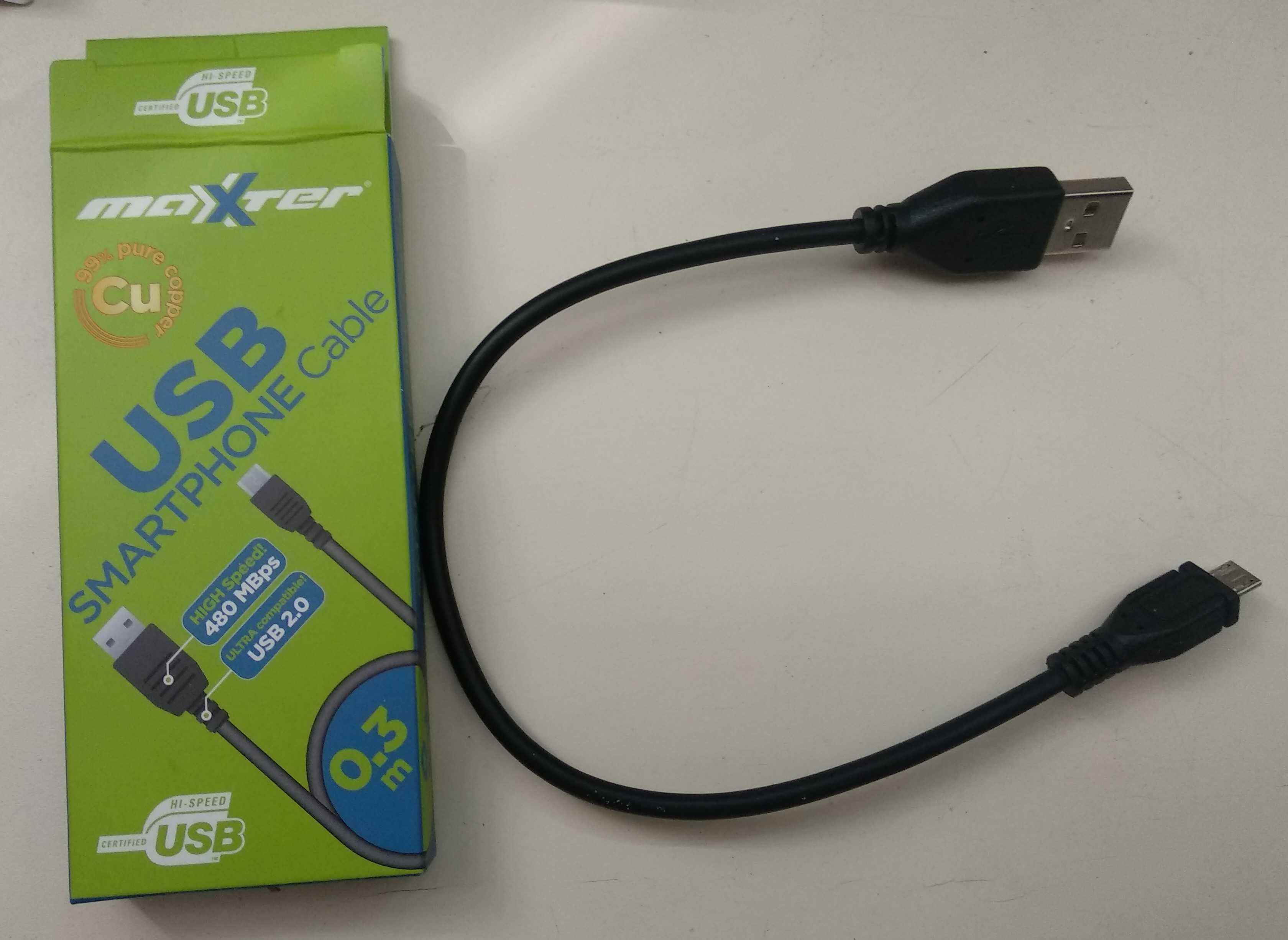 Кабель USB Maxxter Micro USB2.0 AM/B mUSB, 0.3м (UB-AMM-0.3M)