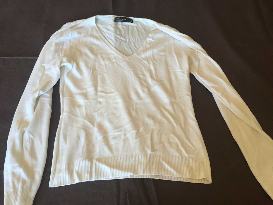 camisola zara branca tamanho l